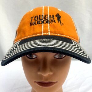 American Needle Baseball Cap black & orange metal buckle adjustable hat running